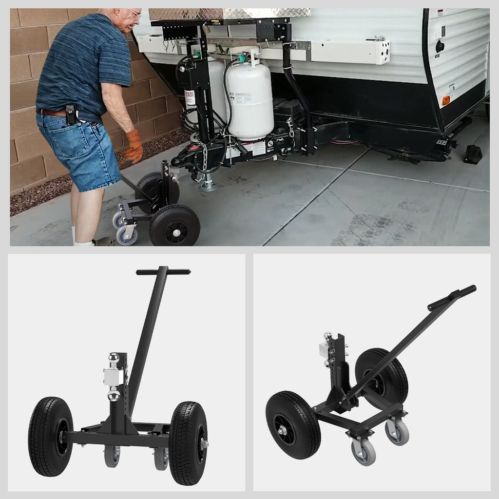 YITAMOTOR® Trailer Dolly with 2" and 1-7/8" Hitch Ball, Adjustable Trailer Dolly with 2pcs 16" Flat-Free Tires and 2pcs 6" Swivel Casters