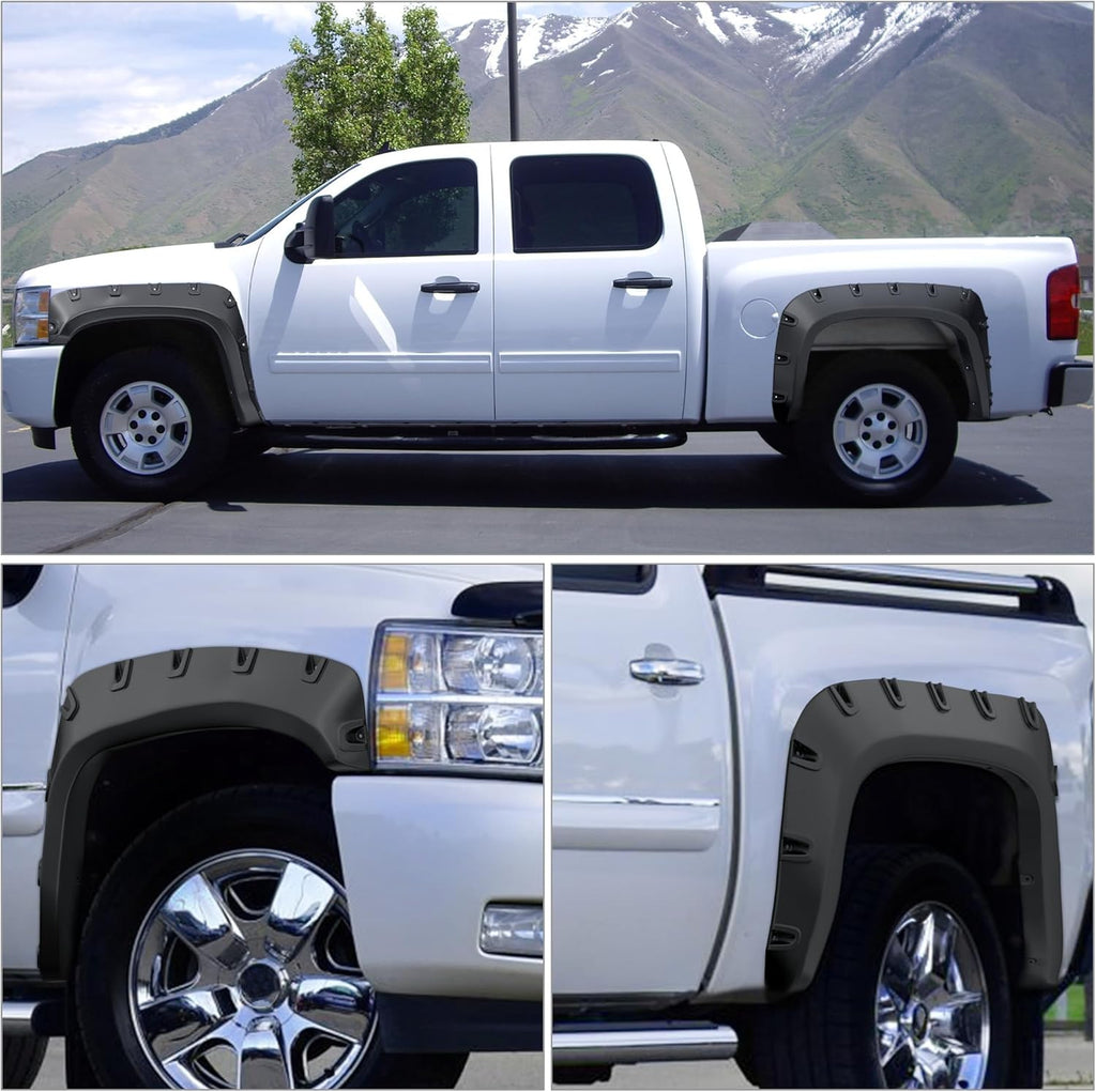 YITAMOTOR® 2007-2013 Chevy Silverado 1500, 2007-2014 2500HD 3500HD, guardabarros de caja de 6.5 y 8.1 pies