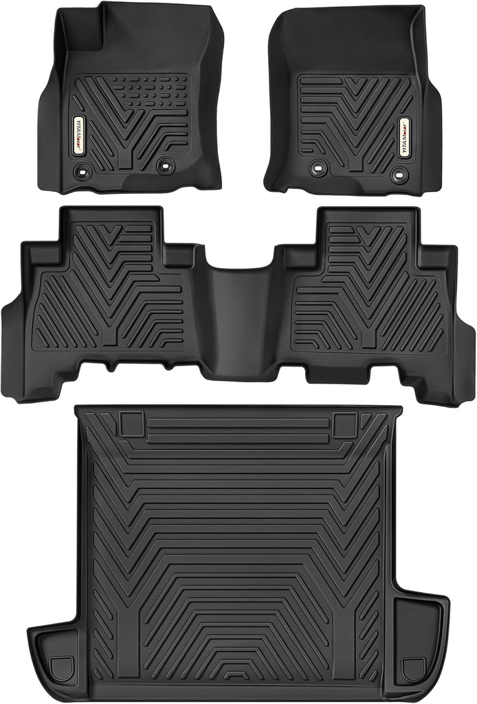 YITAMOTOR® Floor Mats & Cargo Liner Set Fit for Toyota 4Runner 2024, Custom Fit TPE All-Weather Floor Liners 2013-2024 Toyota 4Runner 5 Passenger Model w/o Sliding Rear Tray, Balck