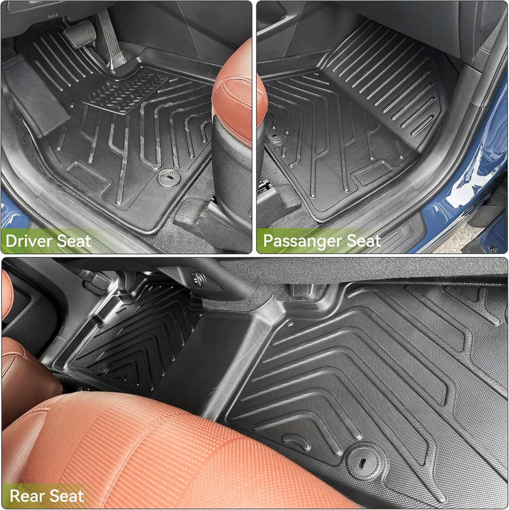 YITAMOTOR® All-Weather Floor Mats & Cargo Mats for 2020-2024 Kia Telluride, Custom Fit TPE Trunk & Floor Liners for 7 & 8 Seat Models, Heavy Duty Waterproof Car Mats, Black