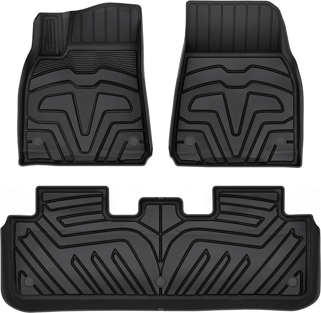 YITAMOTOR® Waterproof TPE Rubber Floor Mats for 2020-2024 Tesla Model Y, All-Weather Protection Liners Set