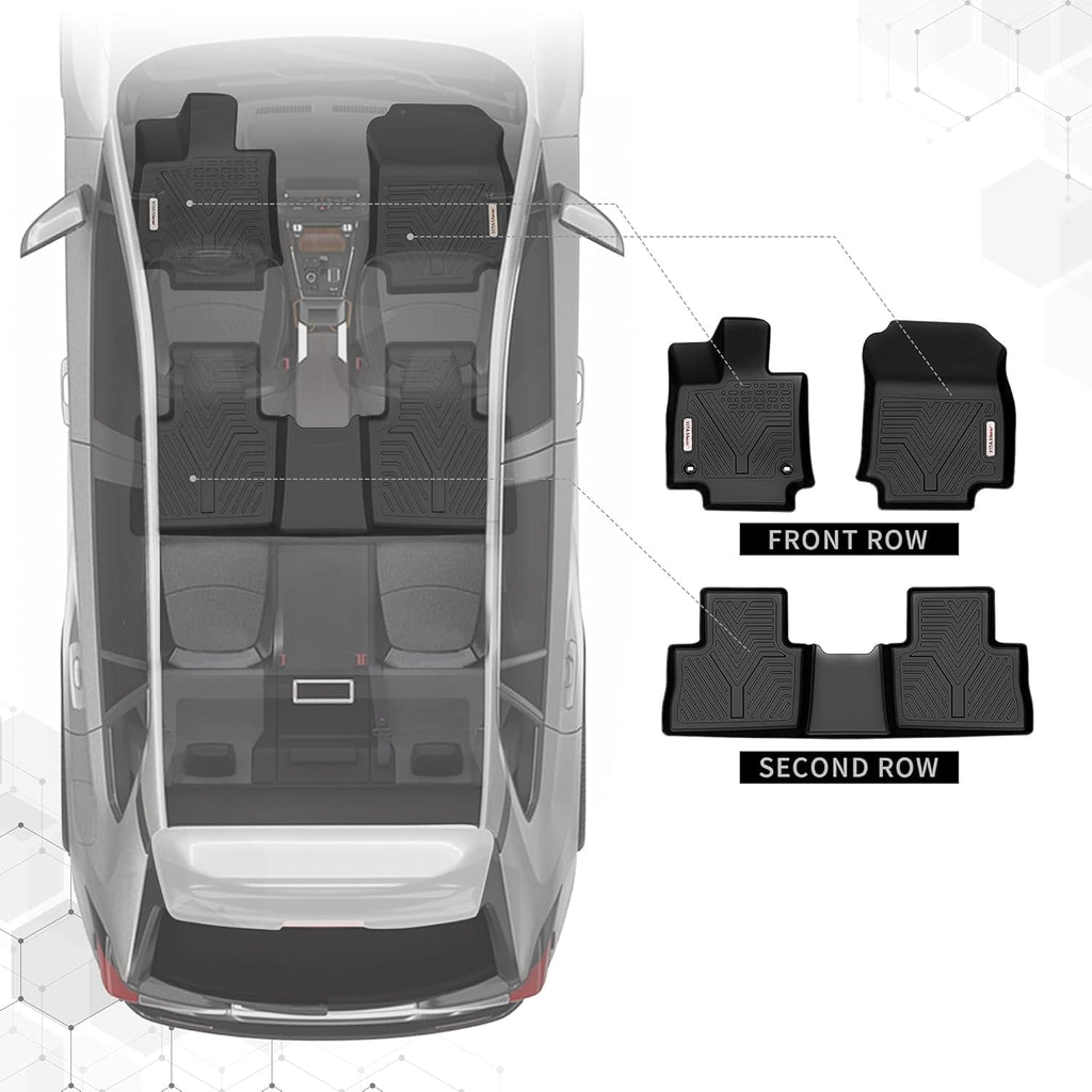 YITAMOTOR® All-Weather Floor Mats for 2018-2023 Hyundai Kona (Excludes Electric Models), Black 1st & 2nd Row Liners