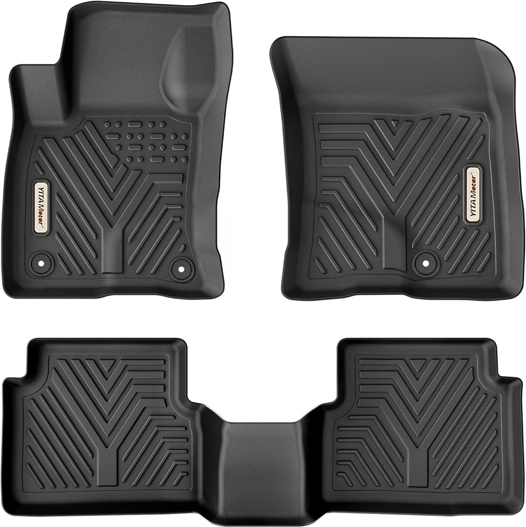 YITAMOTOR® Custom Floor Mats for 2021-2024 Ford Bronco Sport, Black All-Weather 2-Row Liner Set