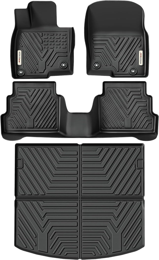 YITAMOTOR® Custom Fit All-Weather Floor Mats & Cargo Liner for 2017-2024 Mazda CX-5, 2-Row TPE Liners Set, Black