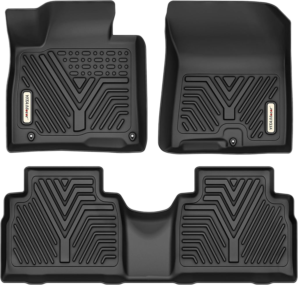 YITAMOTOR® Floor Mats Fit for 2021-2023 Hyundai Santa Fe 5 Seat Includes Front and Rear Row,TPE All-Weather Floor Mat Set Liners, Black