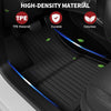 YITAMOTOR® Full Cover All-Weather Floor Mats for 2024 Tesla Model 3 Highland, Front, Rear & Cargo Mats, TPE Model 3 Accessories