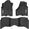 YITAMOTOR® Floor Mats Fit for Ram 2500/3500 Crew Cab 2024-2019, TPE All Weather Ram 2500 Floor Liners Include 1st & 2nd Row, Black