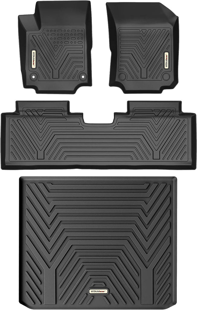 YITAMOTOR® Rubber Floor Mats for 2018-2023 Chevrolet Equinox, Front, Rear & Cargo Liner, 4-Piece Set