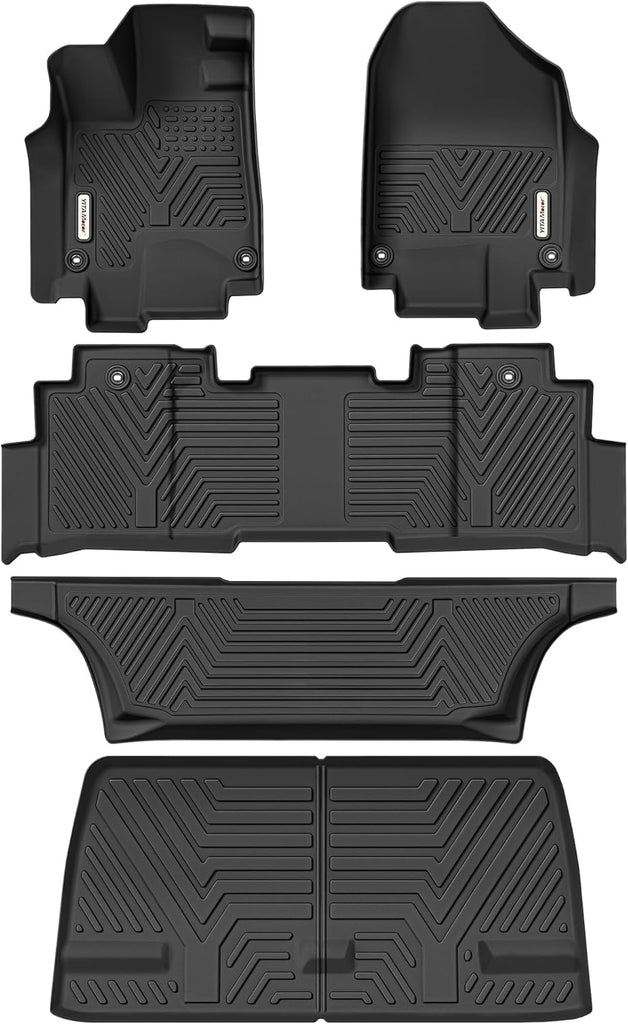 YITAMOTOR® 2018-2024 Honda Odyssey All-Weather Floor Mats & Cargo Liner Set, TPE Material, 1st, 2nd, 3rd Row Car Mats & Trunk Protector, Black