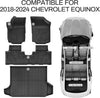 YITAMOTOR® Floor Mats & Cargo Liner Fit for 2018-2022 2023 2024 Chevy Equinox, Custom Fit TPE All Weather Chevrolet Equinox Floor Liner and Rear Cargo Mat Waterproof Car Accessories Black