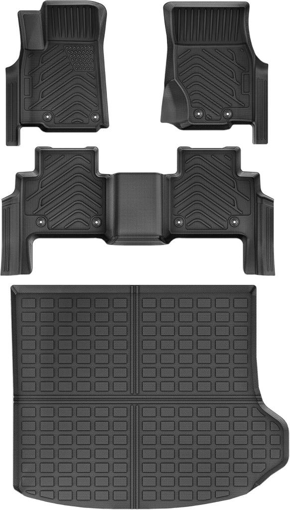 YITAMOTOR® Custom Fit Floor Mats & Cargo Liners for 2022-2024 Jeep Grand Cherokee (Non L or WK), Black TPE All-Weather 1st & 2nd Row Floor Mats and Trunk Full Liner Set