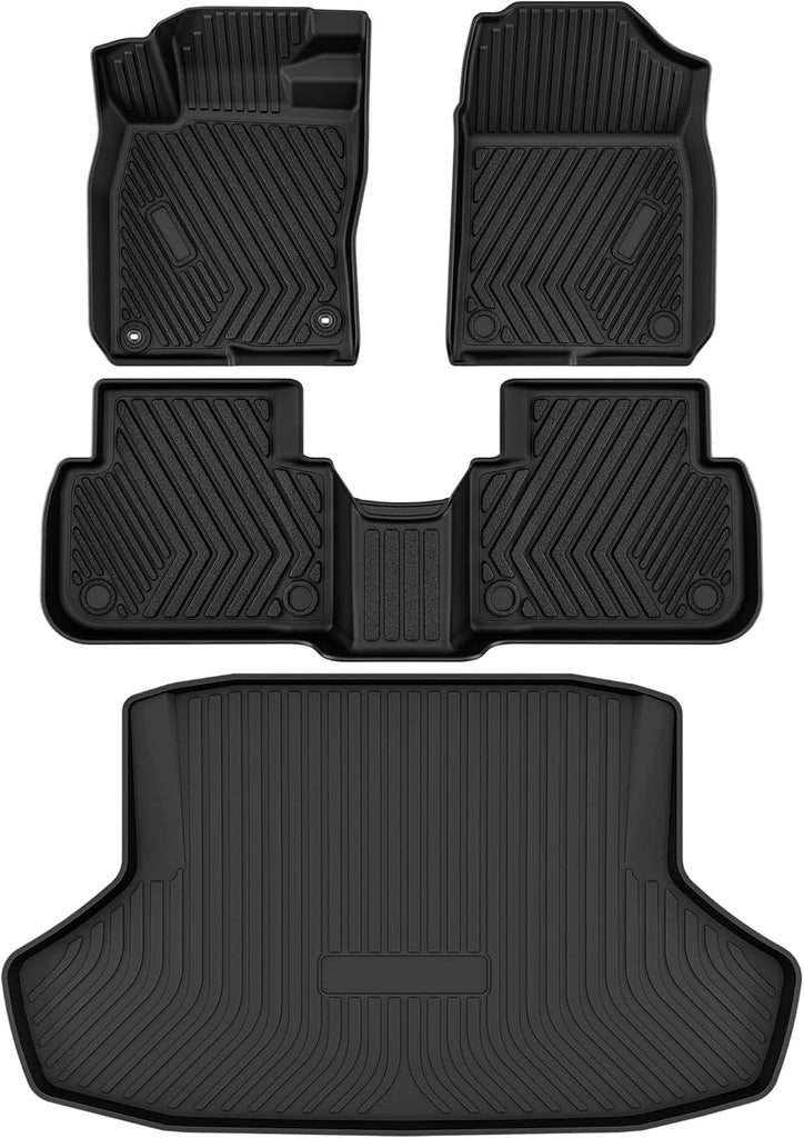 YITAMOTOR® All-Weather Floor Mats & Cargo Liner for 2022-2024 Honda Civic (Non-Hatchback), TPE Odorless Anti-Slip Car Mats, Black