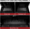 YITAMOTOR® Tesla Model 3 Floor Mats Set Custom Fit 2020-2024, TPE All-Weather Cargo Liners Rear Cargo Tray Trunk Automotive Floor Mat Interior Accessories, Black