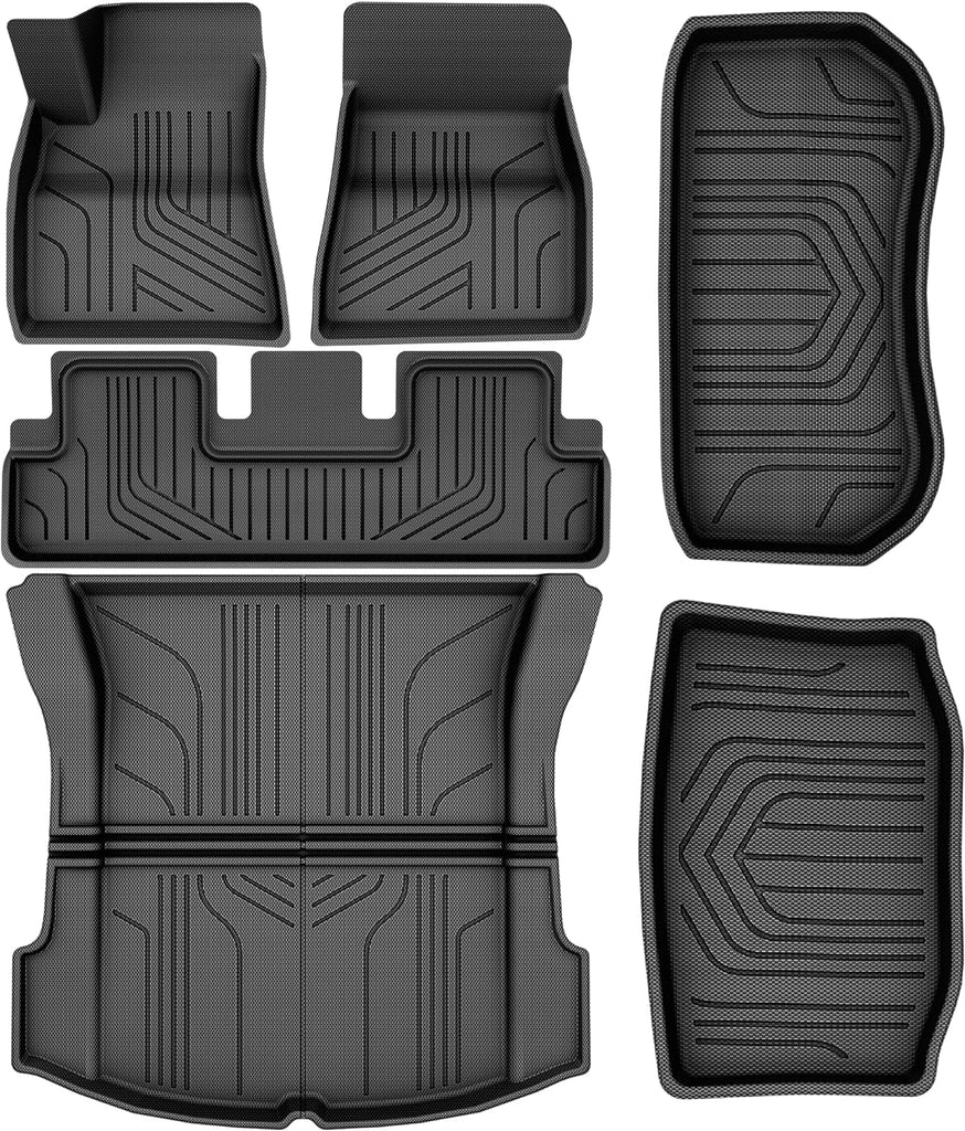 YITAMOTOR® Floor Mats for Tesla Model 3 2023-2020, All Weather TPE Custom Fit Model 3 Cargo Liner and Cargo Trunk Mats Accessories, Black