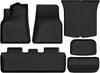 YITAMOTOR® Custom Fit Floor Mats for Tesla Model Y 2020-2024, 6-Piece All-Weather TPE Interior & Cargo Liners, Trunk Mats for 5-Seat Models (Not for 7-Seat)