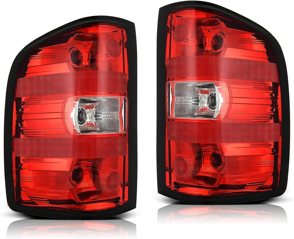 YITAMOTOR® Rear Tail light Tail Lamp With Bulb & Harness For 2007-2013 Chevy Silverado 1500/2500HD/3500HD,2014 Silverado 2500 HD/3500 HD,12-14 GMC Sierra 2500HD,07-14 Sierra 3500HD-Pair