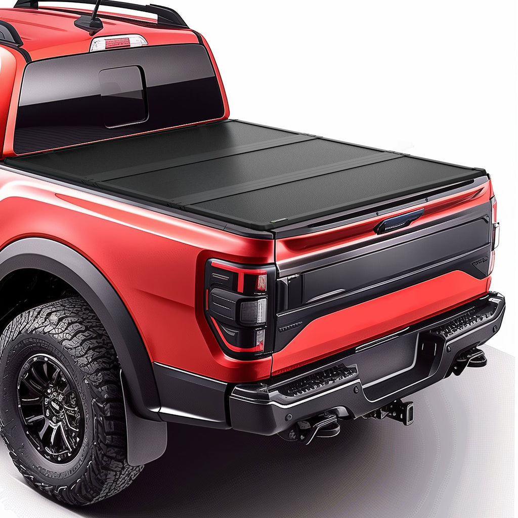 YITAMOTOR® FRP Hard Tri-fold Truck Bed Tonneau Cover Compatible with Ford Maverick 2022 2023 2024 4.5 Feet Bed