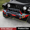 YITAMOTOR® Front Bumper Compatible with 2007-2018 Jeep Wrangler JK & JKU Unlimited, Rock Crawler Bumpers w/Winch Plate & License Plate Bracket & LED Lights & D-Rings & Paintable Trim