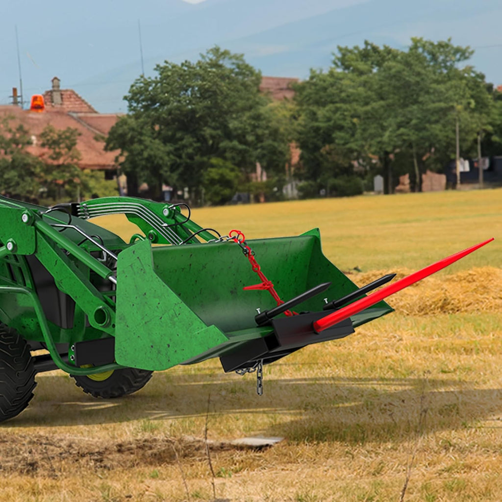 YITAMOTOR® 39" Hay Spear Bale Spears Universal HD Front Skid Steer Tractor Loader Bucket Attachment, 3000 LB Capacity