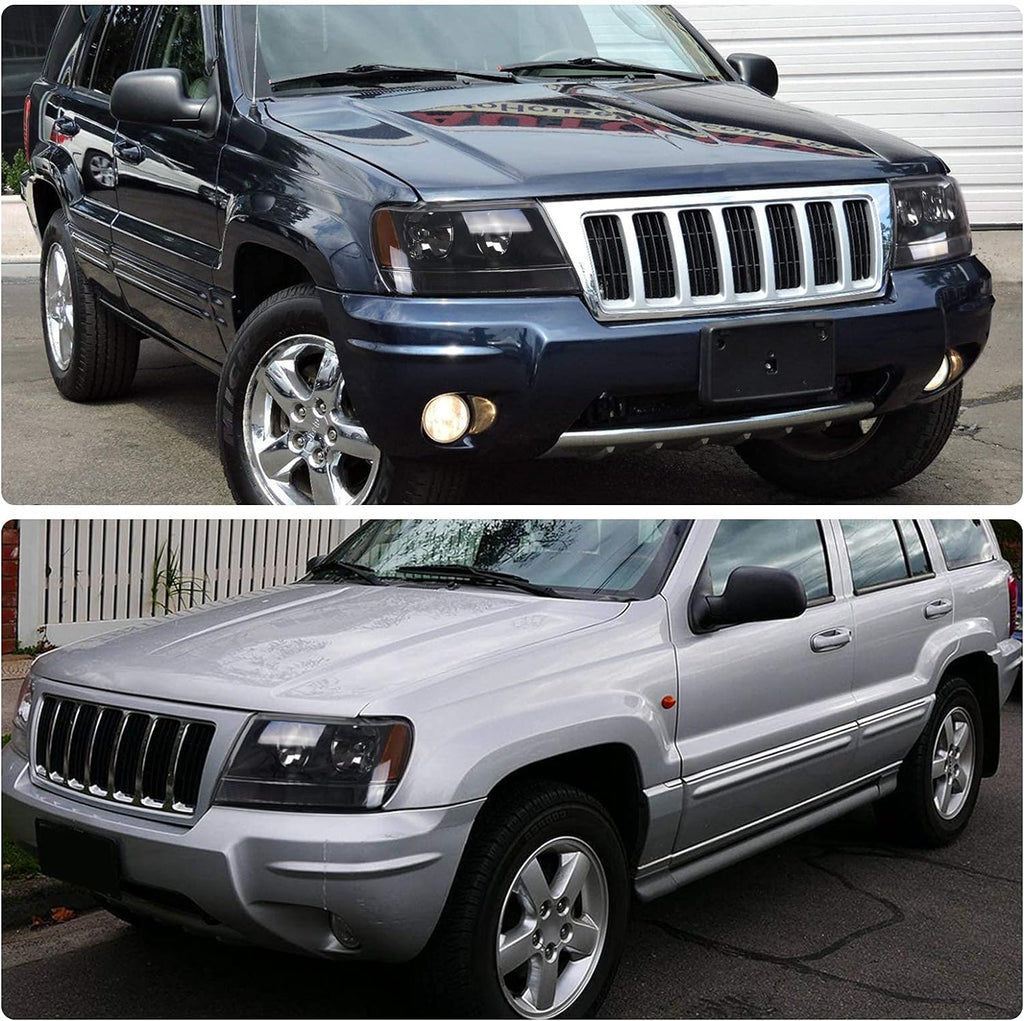 YITAMOTOR® 1999-2004 Jeep Grand Cherokee Conjunto de faros delanteros OE con carcasa negra