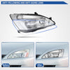 YITAMOTOR® Headlight Assembly Compatible with 2003-2007 Honda Accord  OE Headlamp Replacement Chrome Housing Clear Reflectors Clear Lens