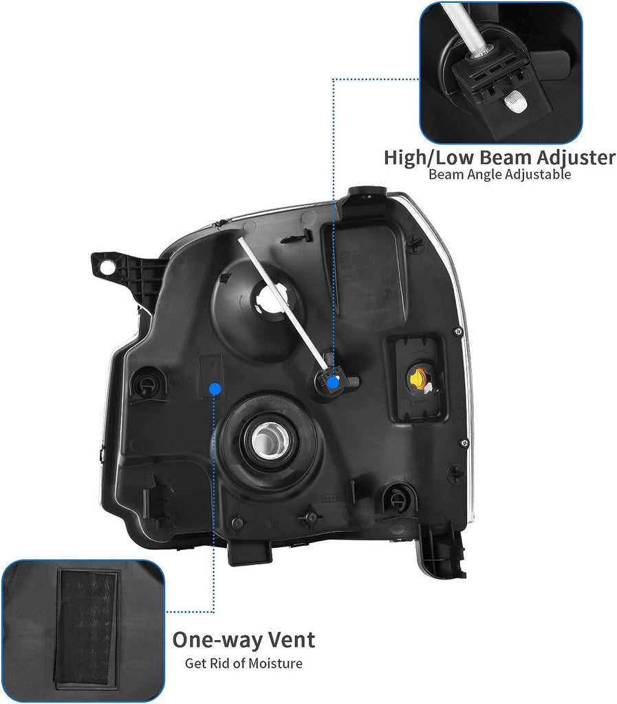 YITAMOTOR® para faros delanteros GMC Yukon Denali XL1500 2500 2007-2014 07-14 faros izquierdo + derecho