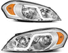 Conjunto de faros delanteros compatibles con Chevy Impala 2006-2013 06-13 / Chevrolet Impala Limited 14-16 / Monte Carlo 06 07 par de faros delanteros con carcasa cromada