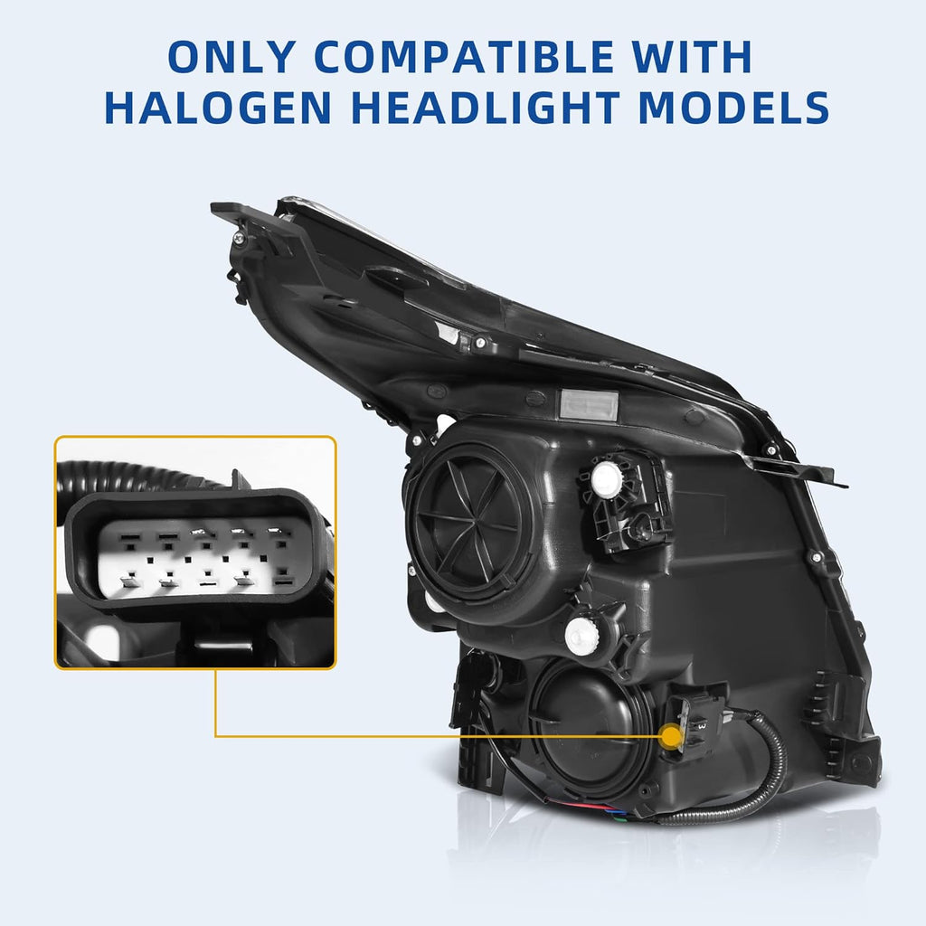 YITAMOTOR® Headlights Assembly Compatible with 2010 2011 2012 2013 2014 2015 2016 Cadillac SRX OE Projector Headlamp (Driver&Passenger Side)