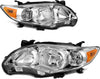 YITAMOTOR® Conjunto de faros delanteros compatible con Toyota Corolla 2011 2012 2013 Carcasa cromada Lente transparente Reflector ámbar