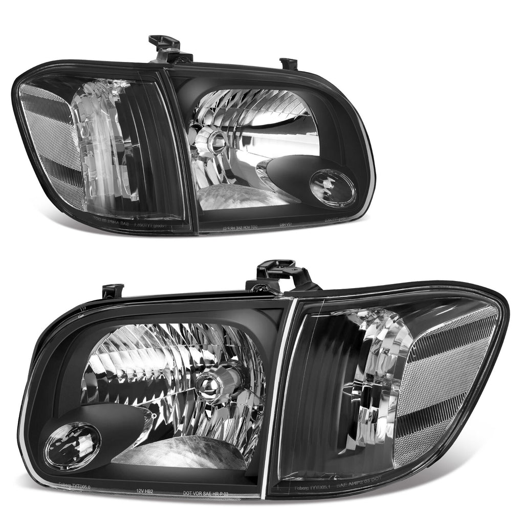 YITAMOTOR® Headlights For 2005-2006 Toyota Tundra 05-07 Sequoia Black housing Corner Lamps