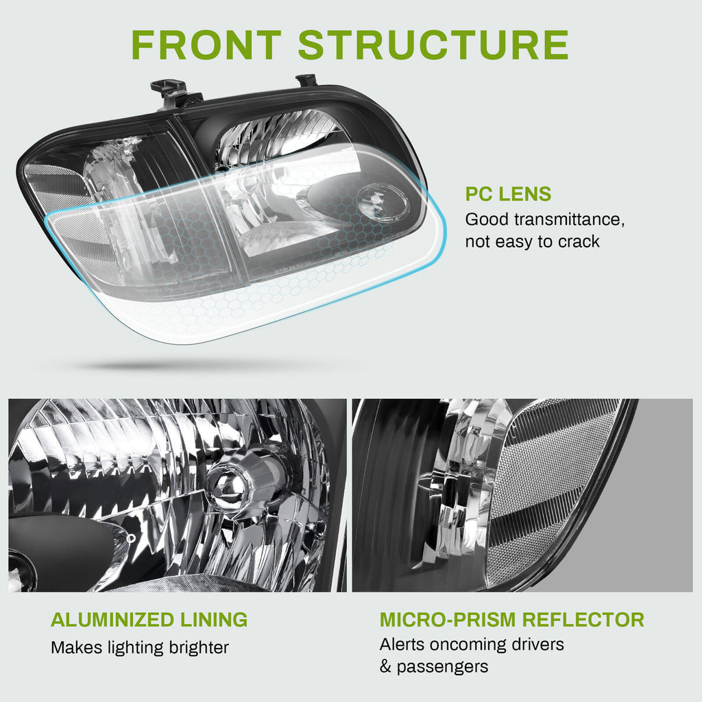 Faros delanteros YITAMOTOR® para Toyota Tundra 2005-2006 05-07 Sequoia Lámparas de esquina con carcasa negra