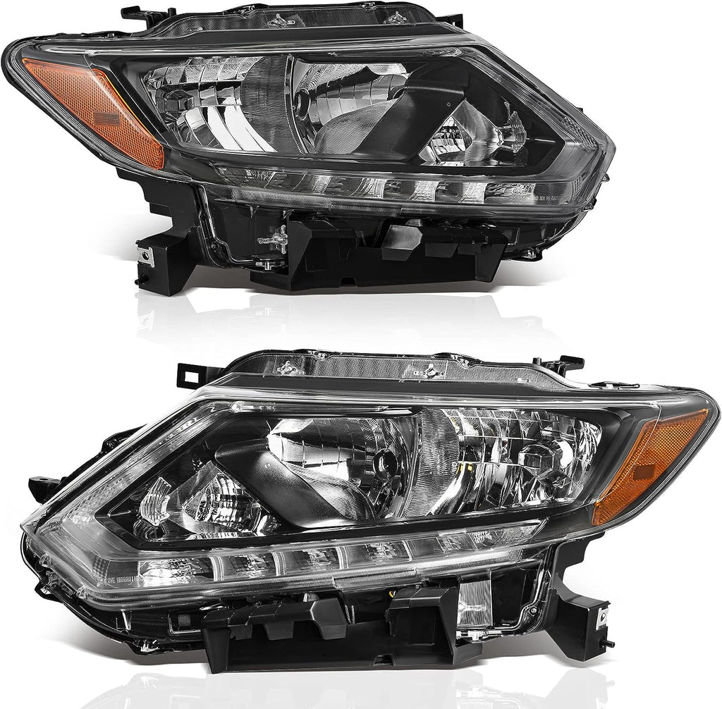 YITAMOTOR® Par delantero LED DRL Faros delanteros izquierdo derecho apto para faro Nissan Rogue 2014-2016