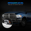 YITAMOTOR® Faros delanteros con proyector de barra LED DRL cromados para Dodge Ram 1500 2500 3500HD 2009-2012