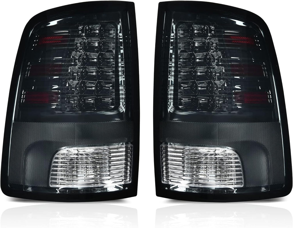 Luces traseras YITAMOTOR® compatibles con Dodge Ram 1500 2009-2018, Dodge Ram 2500 3500 2010-2018, 19-22 Ram 1500 Classic negro lente ahumada reemplazo LED luces traseras de freno conjunto de luces traseras