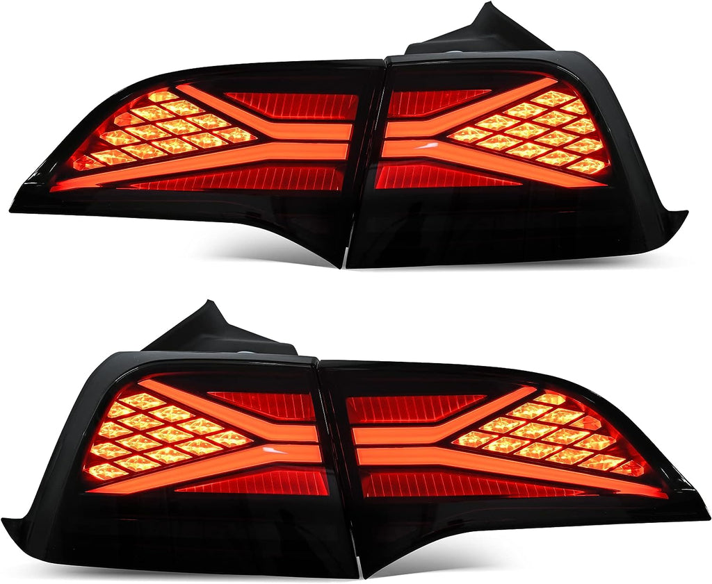 YITAMOTOR® Tail lights Assembly LED Rear Brake Lamps For 2017-2022 Tesla Model 3/2020-2022 Tesla Model Y, 17-22 Tesla Model 3, 20-22 Tesla Model Y, Driver Side & Passenger Side