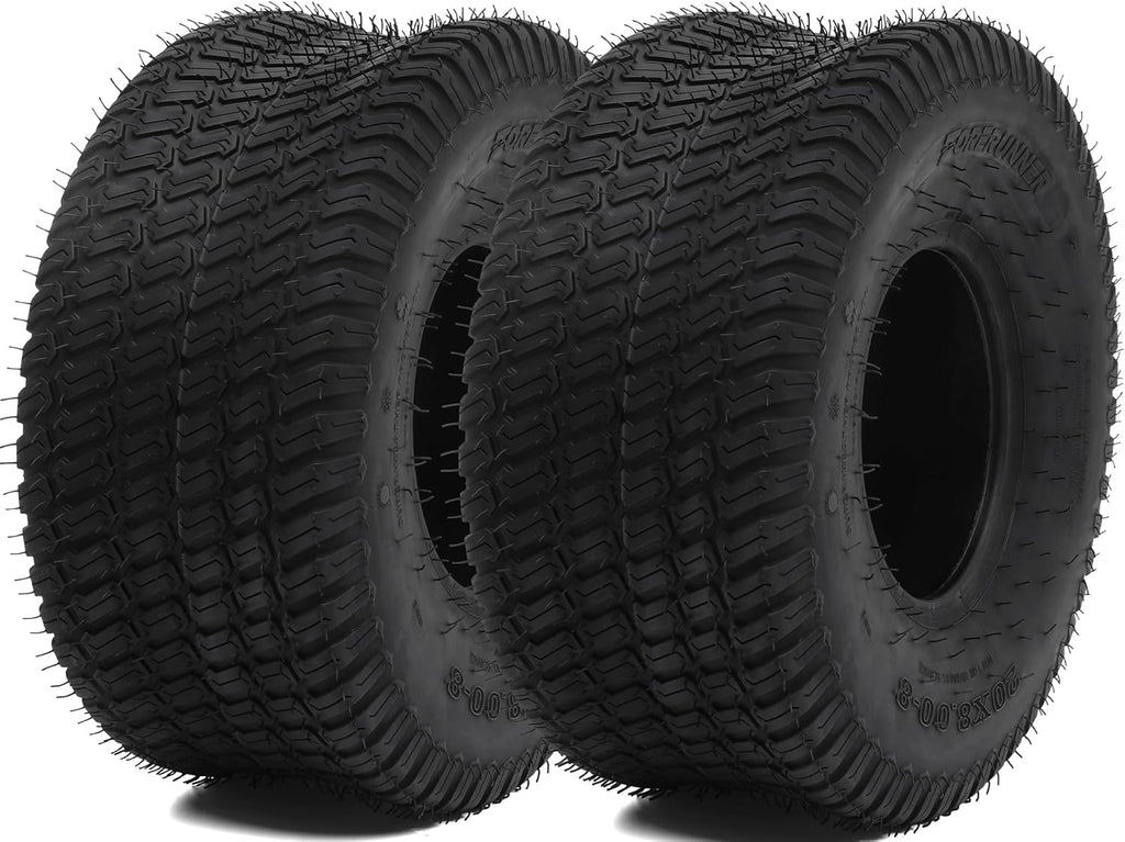 YITAMOTOR® 20x8.00-8" Lawn Mower Tires, Suitable for Lawnmowers, Motorcycles, Garden Tractors, Golf Carts, and Farm Equipment, 4Ply, Set of 2