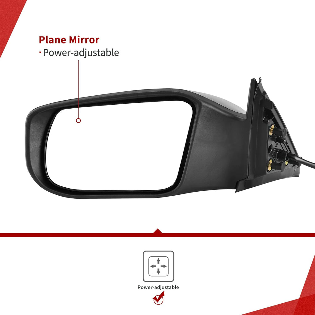 YITAMOTOR® Espejo retrovisor izquierdo del lado del conductor compatible con Altima 2014-2018, Altima 2013 (solo sedán), espejo retrovisor no plegable, sin calefacción y con ajuste eléctrico