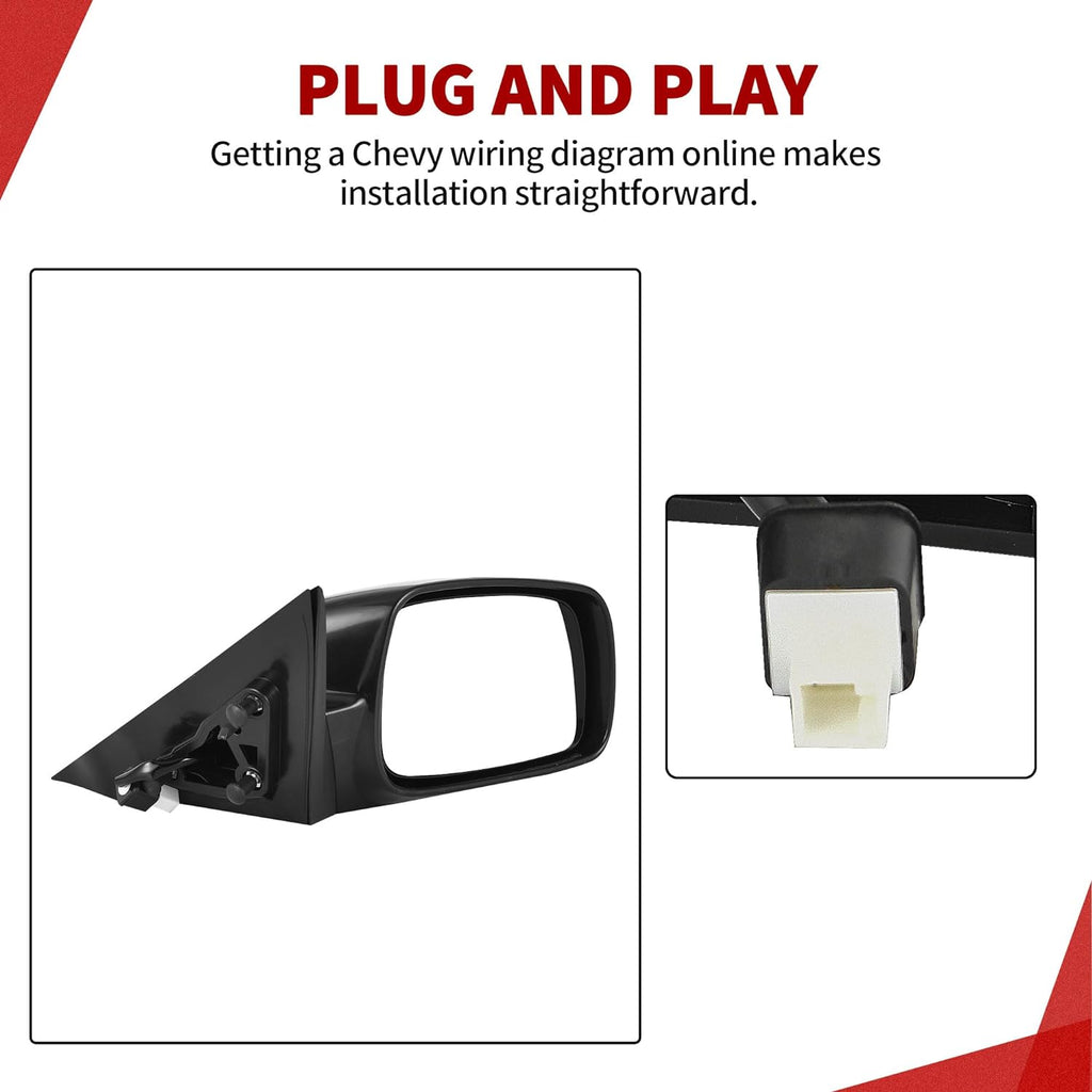 YITAMOTOR® Espejo retrovisor derecho del lado del pasajero compatible con Toyota Camry 2007-2011 (vehículo construido en EE. UU.) Espejo retrovisor no plegable, sin calefacción, con ajuste eléctrico