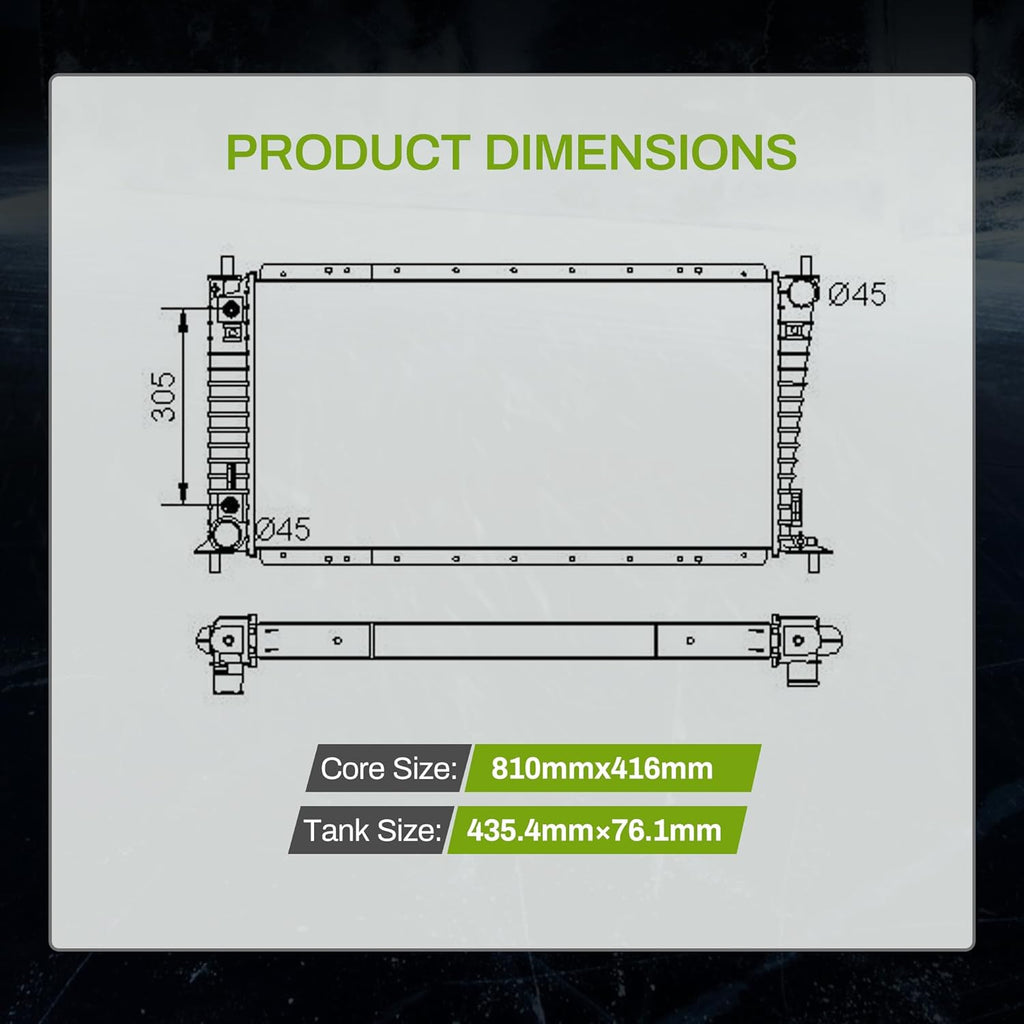 Radiador compatible con Ford Expedition 1997-2002 1997-2003 F-150 F250 1999-2009 F-350 1998-2002 Lincoln Navigator 2003 Blackwood 4.6L 5.4L V8