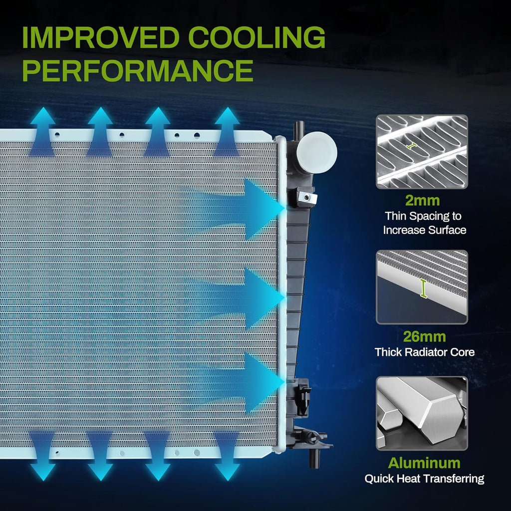 Radiador compatible con Ford Expedition 1997-2002 1997-2003 F-150 F250 1999-2009 F-350 1998-2002 Lincoln Navigator 2003 Blackwood 4.6L 5.4L V8