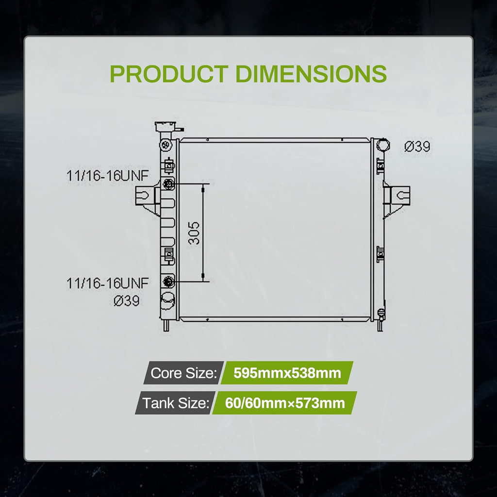 Radiador compatible con 1999 2000 2001 2002 2003 2004 Grand Cherokee 6Cyl 4.0L L6