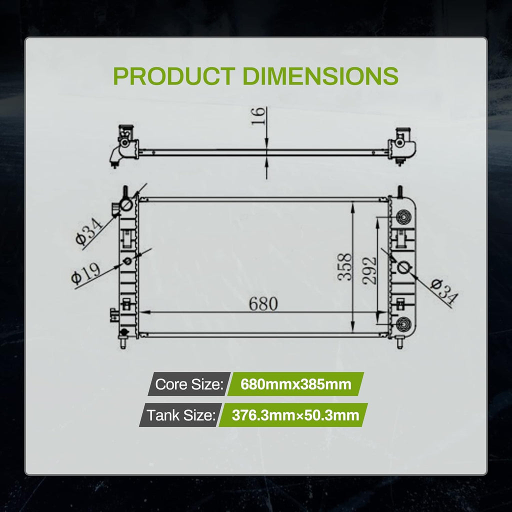 2727 Radiator For Chevy Malibu Pontiac G6 Saturn Aura 3.5L 3.9L V6 Aluminum