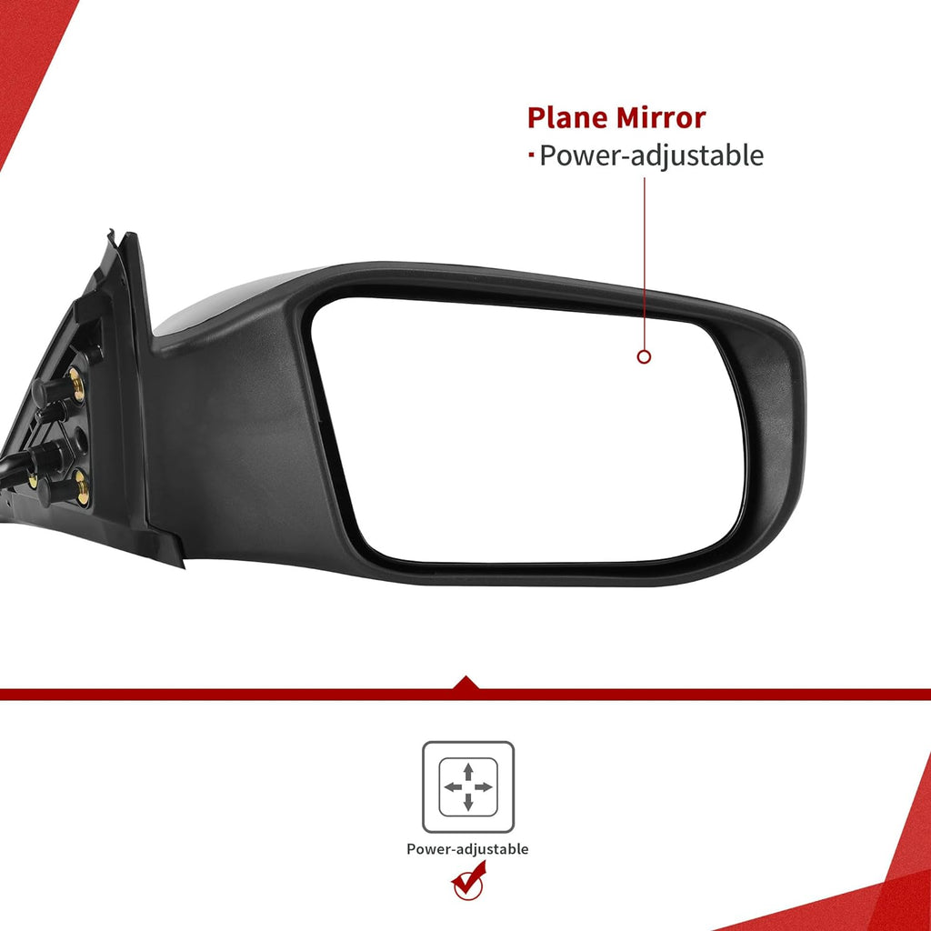 YITAMOTOR® Espejo retrovisor derecho del lado del pasajero compatible con Altima 2014-2018, Altima 2013 (solo sedán), espejo retrovisor no plegable, sin calefacción y con ajuste eléctrico