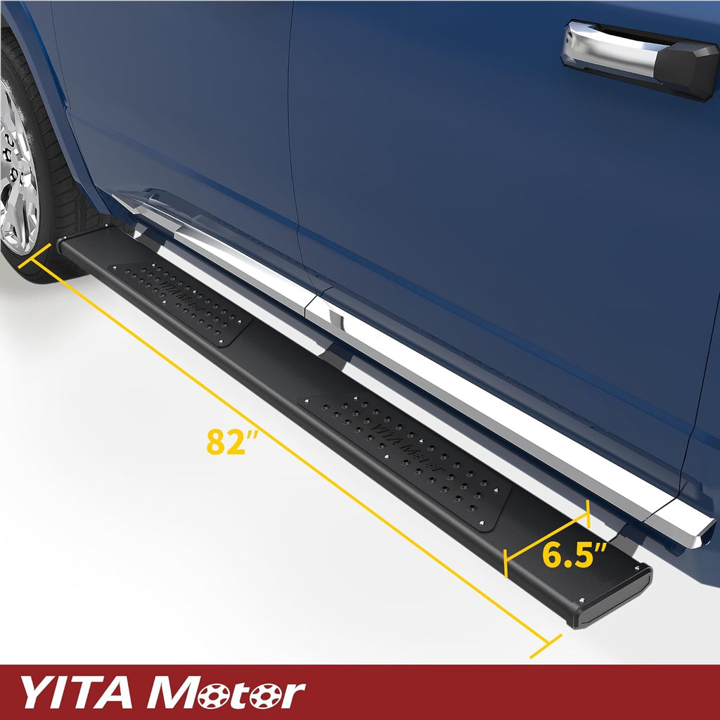 YITAMOTOR® Running Boards 6.5 Inch Compatible with 2019-2025 Dodge Ram 1500 Crew Cab Black Textured Nerf Bars Side Step (Only Fit 2019-2025 Ram 1500 New Body)