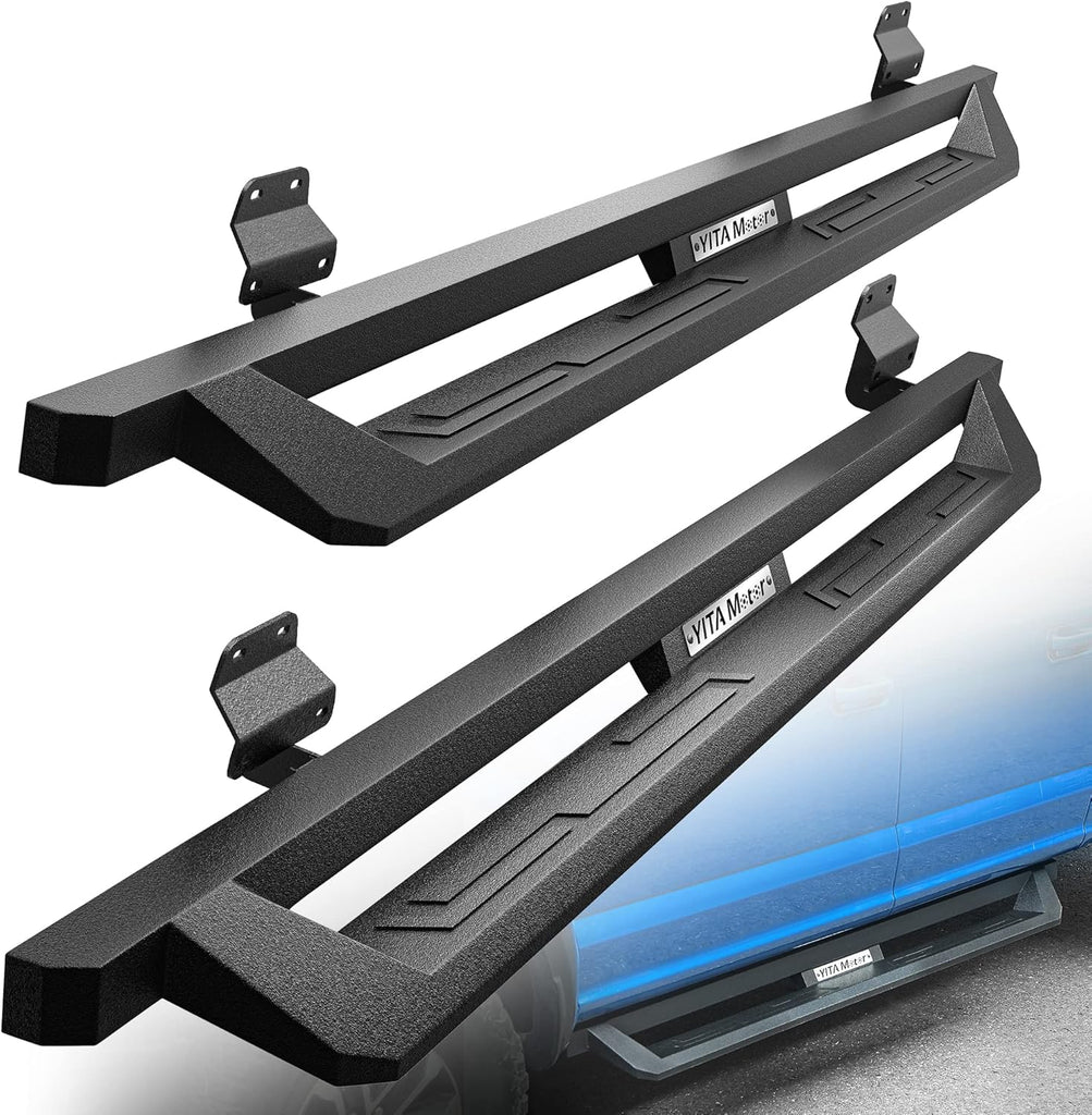 YITAMOTOR® Running Boards Compatible with 2015-2024 Ford F150 SuperCab, 2017-2024 Ford F250 F350 SuperCab, Off-Road Drop Side Steps, Black Powder Coated Nerf Bars