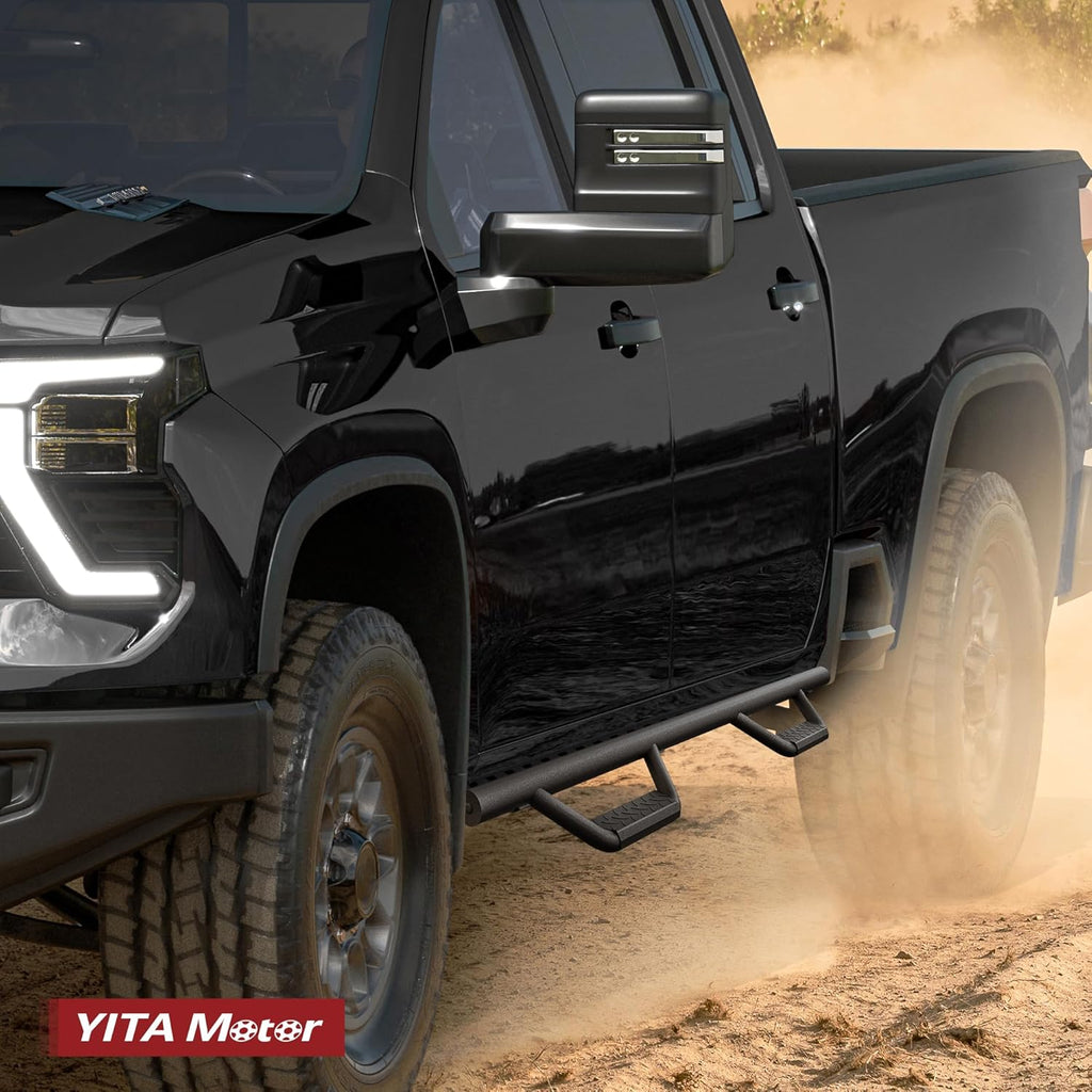 YITAMOTOR® Running Boards Replacement for 2022-2024 Toyota Tundra CrewMax Cab, Carbon Steel Side Steps Nerf Bars Rails (Only for Truck w/ 2X 3/4 Size Rear Doors)