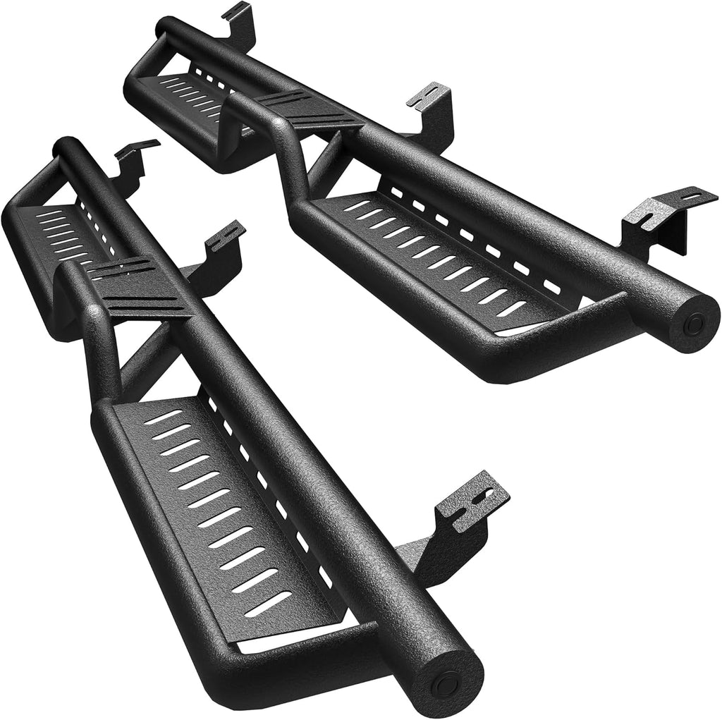 YITAMOTOR® Running Boards & Side Steps Compatible with 2005-2023 Toyota Tacoma Double Cab, Black Powder Coated Nerf Bars, Two-Stair for Roof Operation