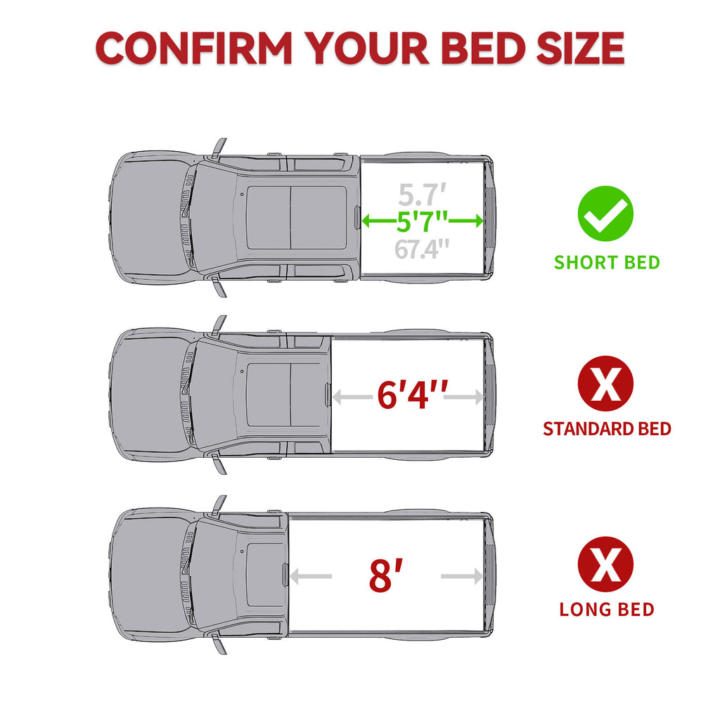 YITAMOTOR® Funda Tonneau para Cama de 5.7 Pies para Dodge Ram 1500 2500 3500 2003-2023, Suave, 3 Pliegues con Lámpara