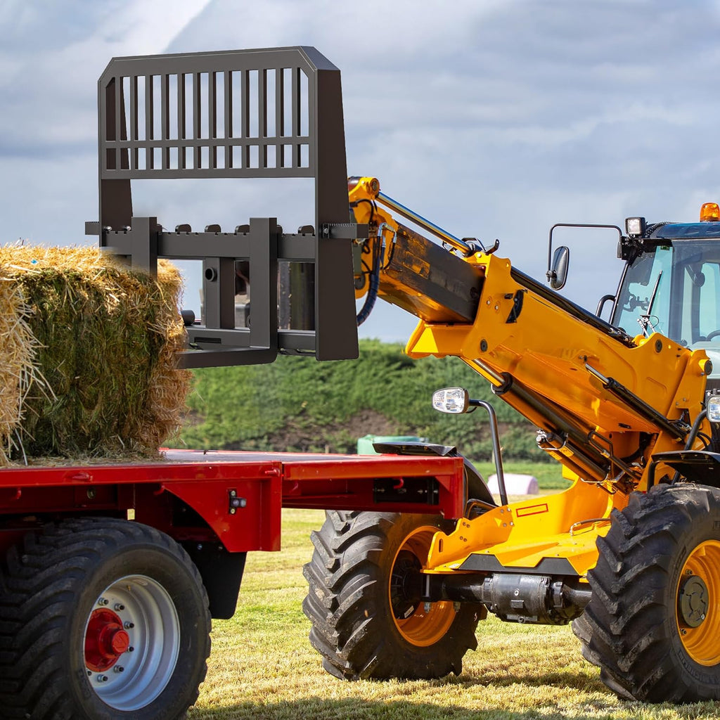 Accesorio de marco de horquillas para paletas de 45 pulgadas, capacidad de 4000 libras con enganche receptor de 2 pulgadas y mangas de lanza para tractores cargadores deslizantes Kubota Bobcat