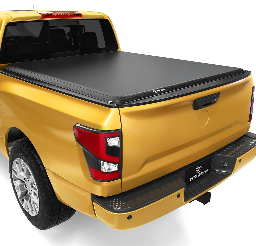 YITAMOTOR® Soft Roll Up Truck Bed Tonneau Cover Fits for Nissan Titan 2017 2018 2019 2020 2021 2022 2023 2024 with Utili-Track System, Fleetside 5.5 ft Bed w/o Titan Box